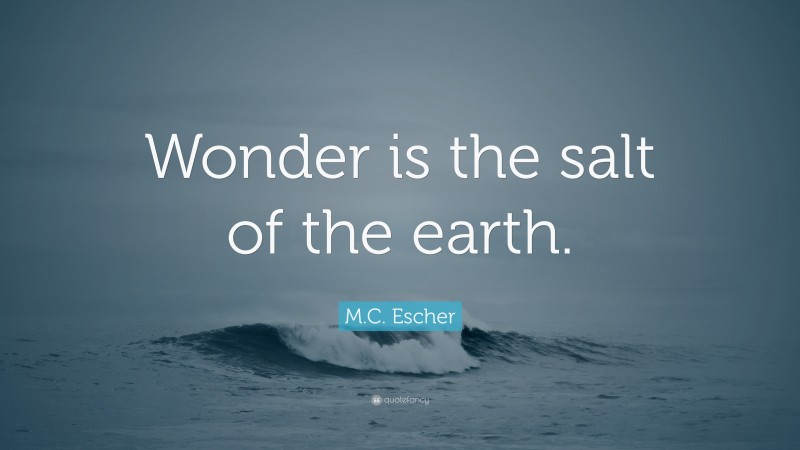 M.C. Escher Quote: “Wonder is the salt of the earth.”
