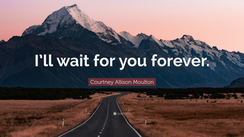 Courtney Allison Moulton Quote: “I’ll wait for you forever.”