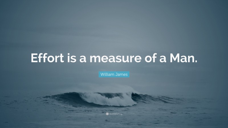 William James Quote: “Effort is a measure of a Man.”