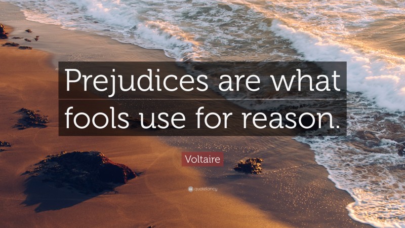 Voltaire Quote: “Prejudices are what fools use for reason.”