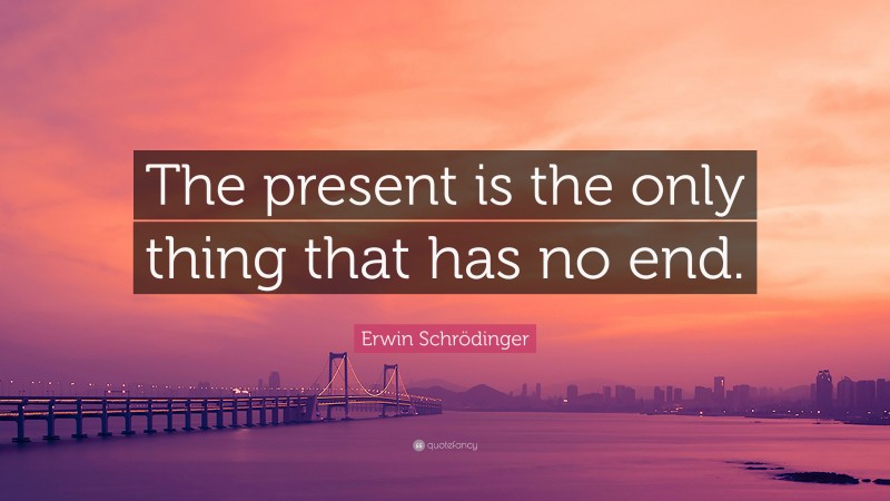 Erwin Schrödinger Quote: “The present is the only thing that has no end.”