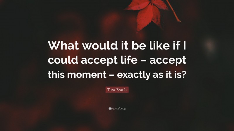 Tara Brach Quote: “What would it be like if I could accept life – accept this moment – exactly as it is?”