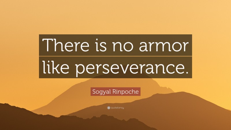 Sogyal Rinpoche Quote: “There is no armor like perseverance.”