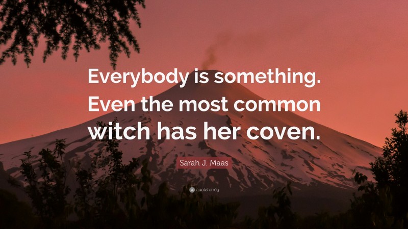 Sarah J. Maas Quote: “Everybody is something. Even the most common witch has her coven.”