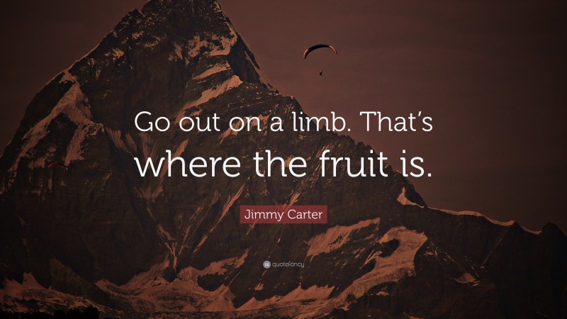 Jimmy Carter Quote: “Go out on a limb. That’s where the fruit is.”