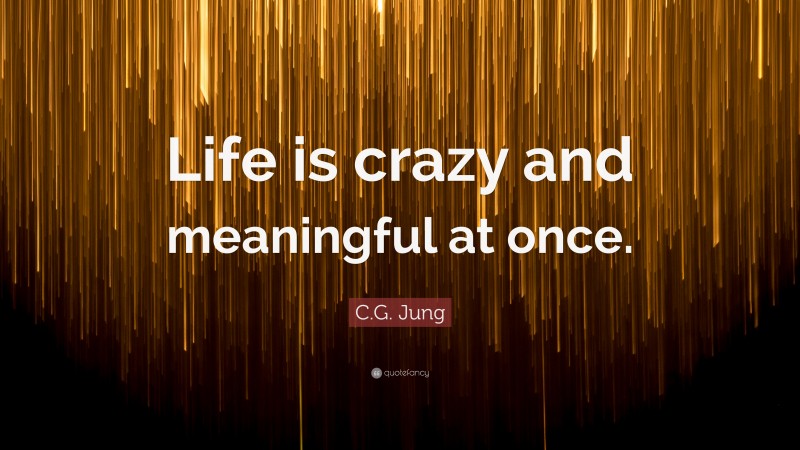 C.G. Jung Quote: “Life is crazy and meaningful at once.”