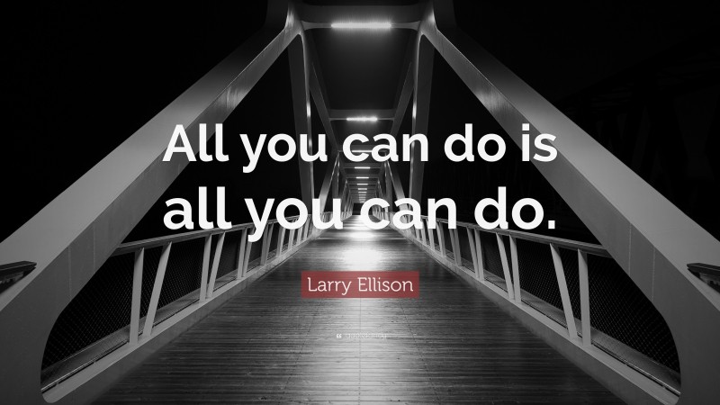 Larry Ellison Quote: “All you can do is all you can do.”