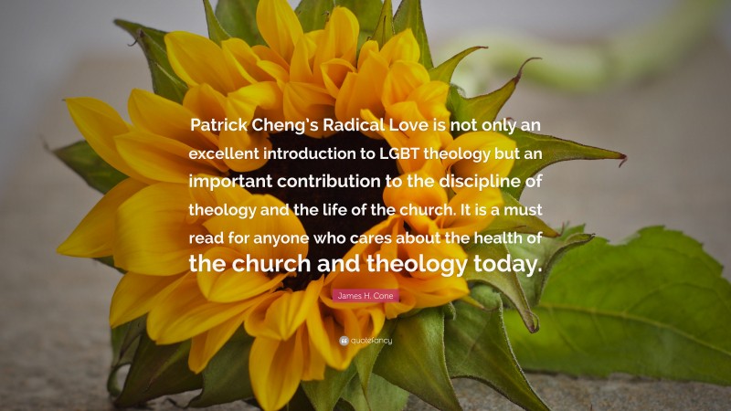 James H. Cone Quote: “Patrick Cheng’s Radical Love is not only an excellent introduction to LGBT theology but an important contribution to the discipline of theology and the life of the church. It is a must read for anyone who cares about the health of the church and theology today.”