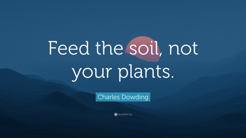 Charles Dowding Quote: “Feed the soil, not your plants.”