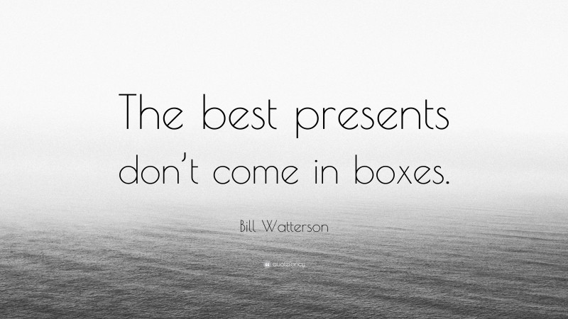 Bill Watterson Quote: “The best presents don’t come in boxes.”