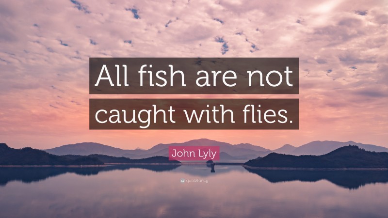 John Lyly Quote: “All fish are not caught with flies.”