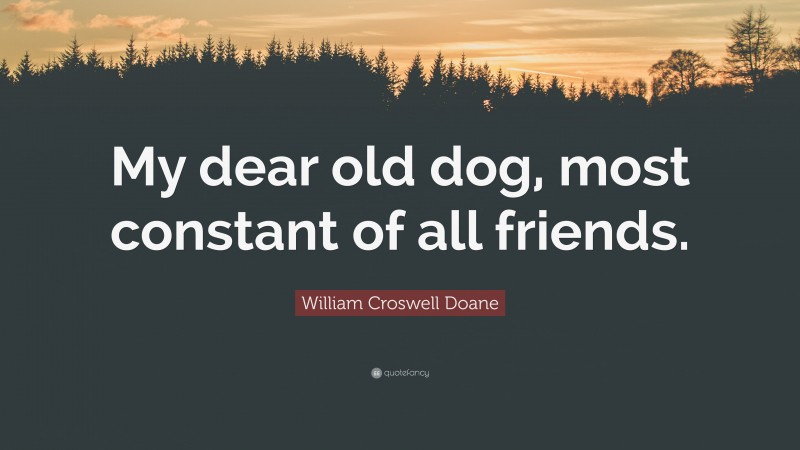 William Croswell Doane Quote: “My dear old dog, most constant of all friends.”