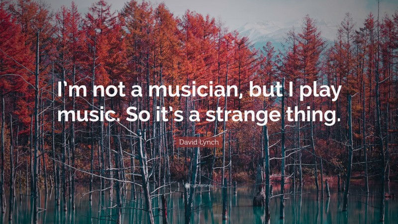 David Lynch Quote: “I’m not a musician, but I play music. So it’s a strange thing.”