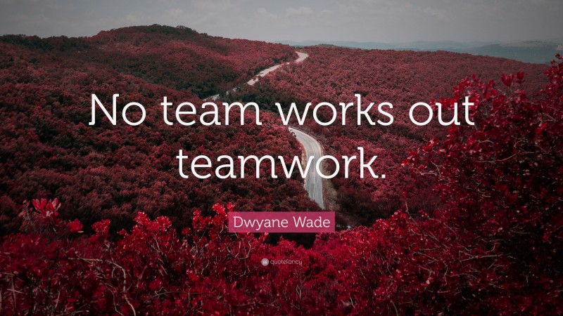 Dwyane Wade Quote: “No team works out teamwork.”