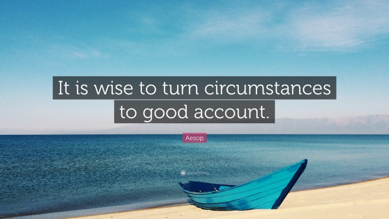 Aesop Quote: “It is wise to turn circumstances to good account.”