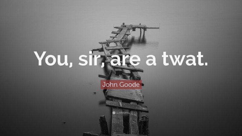 John Goode Quote: “You, sir, are a twat.”