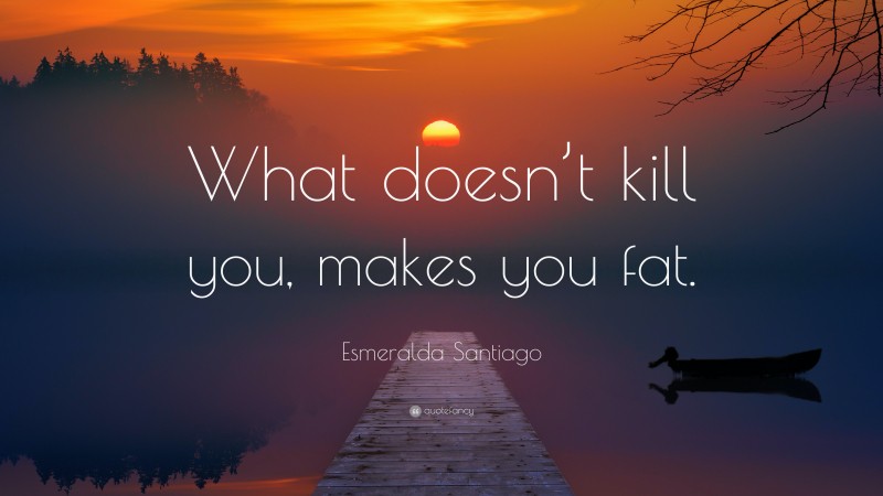 Esmeralda Santiago Quote: “What doesn’t kill you, makes you fat.”