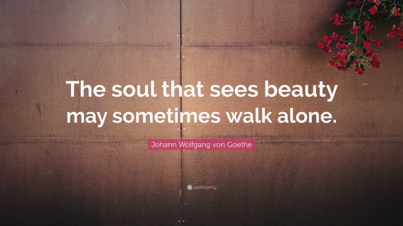 Johann Wolfgang von Goethe Quote: “The soul that sees beauty may sometimes walk alone.”