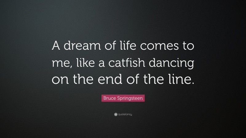 Bruce Springsteen Quote: “A dream of life comes to me, like a catfish dancing on the end of the line.”