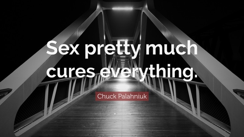 Chuck Palahniuk Quote: “Sex pretty much cures everything.”