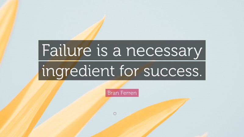 Bran Ferren Quote: “Failure is a necessary ingredient for success.”