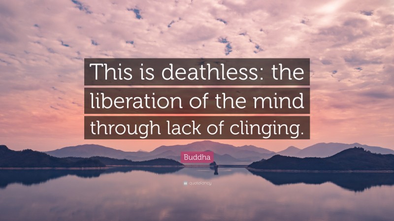 Buddha Quote: “This is deathless: the liberation of the mind through lack of clinging.”