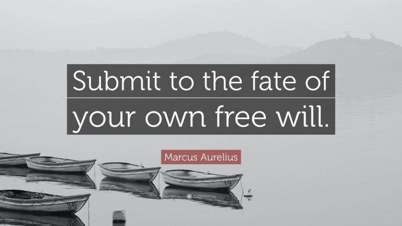 Marcus Aurelius Quote: “Submit to the fate of your own free will.”
