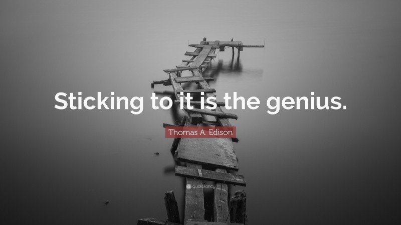 Thomas A. Edison Quote: “Sticking to it is the genius.”