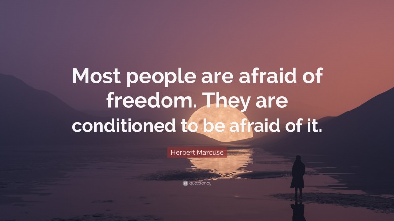 Herbert Marcuse Quote: “Most people are afraid of freedom. They are conditioned to be afraid of it.”