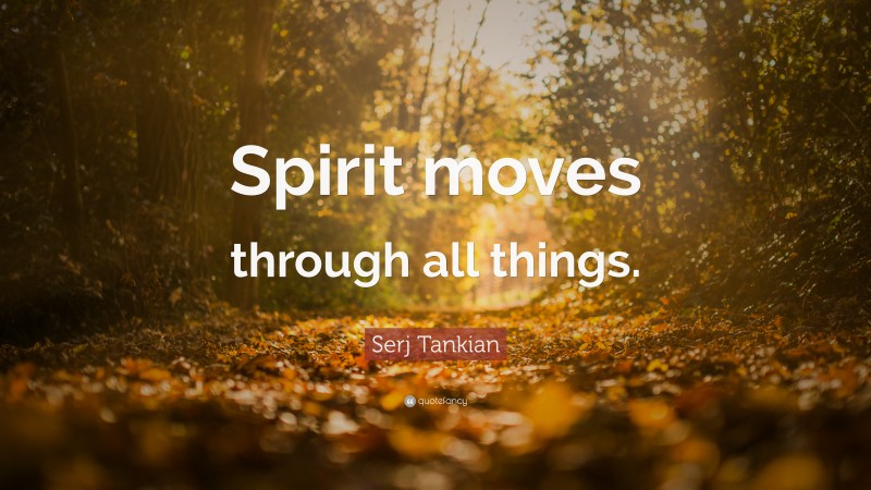 Serj Tankian Quote: “Spirit moves through all things.”