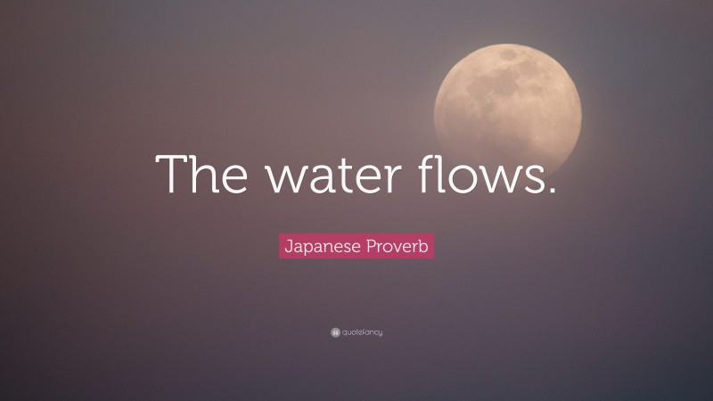 Japanese Proverb Quote: “The water flows.”