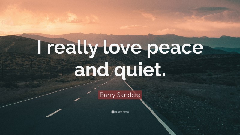 Barry Sanders Quote: “I really love peace and quiet.”