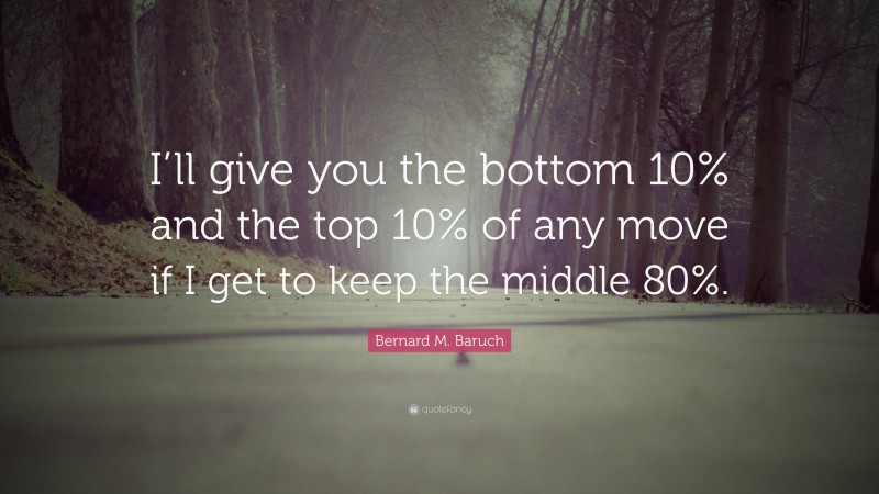 Bernard M. Baruch Quote: “I’ll give you the bottom 10% and the top 10% of any move if I get to keep the middle 80%.”