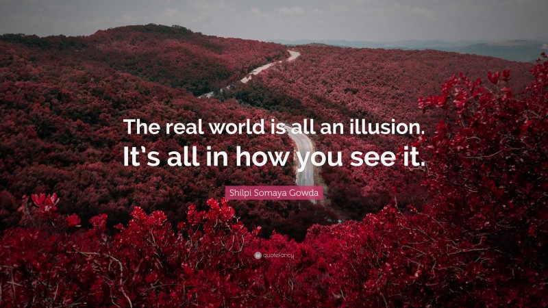 Shilpi Somaya Gowda Quote: “The real world is all an illusion. It’s all in how you see it.”