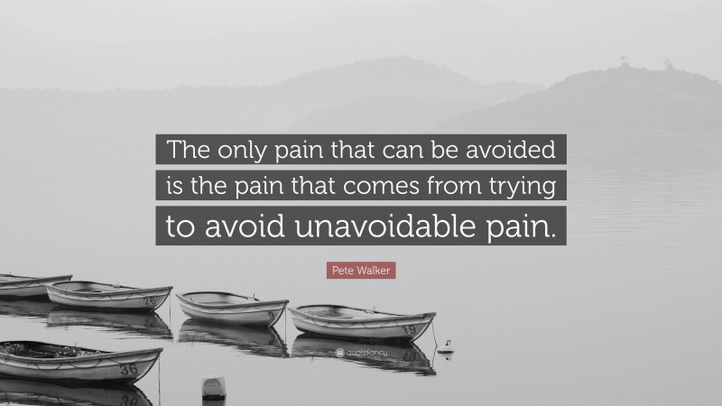 Pete Walker Quote: “The only pain that can be avoided is the pain that comes from trying to avoid unavoidable pain.”