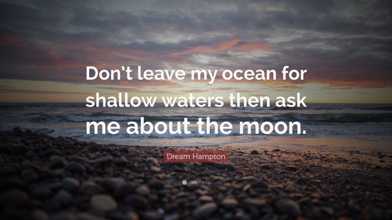 Dream Hampton Quote: “Don’t leave my ocean for shallow waters then ask me about the moon.”