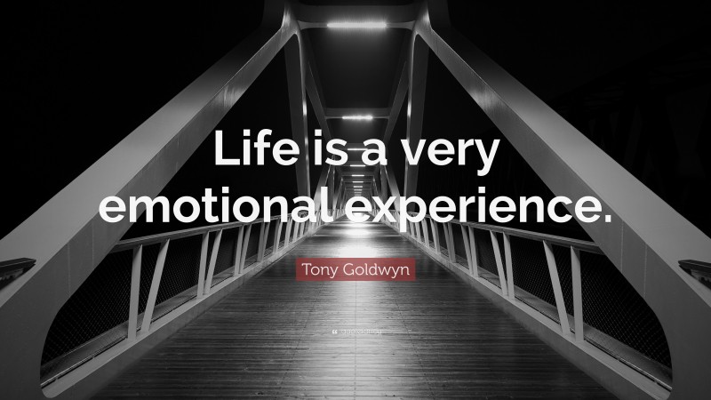 Tony Goldwyn Quote: “Life is a very emotional experience.”