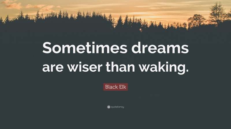 Black Elk Quote: “Sometimes dreams are wiser than waking.”
