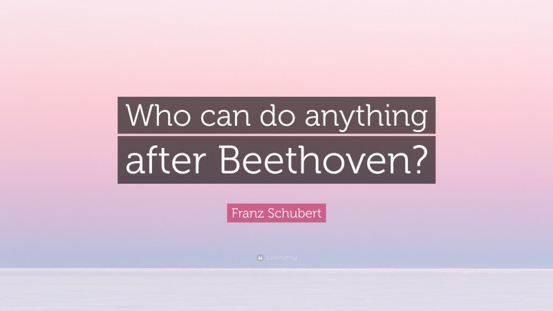 Franz Schubert Quote: “Who can do anything after Beethoven?”