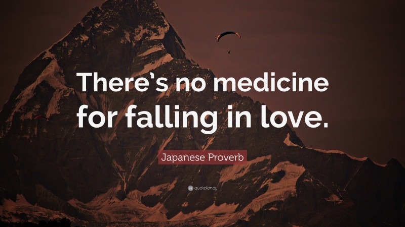 Japanese Proverb Quote: “There’s no medicine for falling in love.”