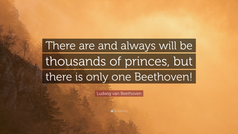 Ludwig van Beethoven Quote: “There are and always will be thousands of princes, but there is only one Beethoven!”