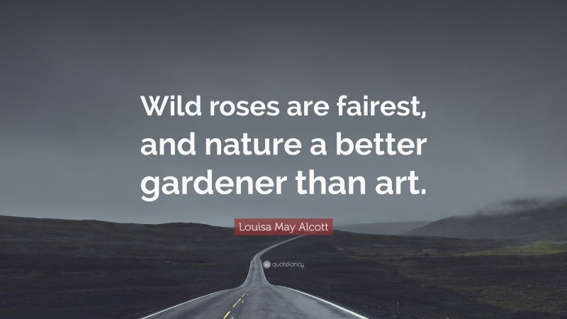 Louisa May Alcott Quote: “Wild roses are fairest, and nature a better gardener than art.”