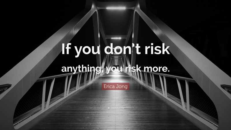 Erica Jong Quote: “If you don’t risk anything, you risk more.”
