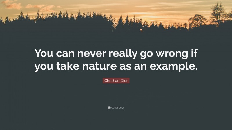 Christian Dior Quote: “You can never really go wrong if you take nature as an example.”