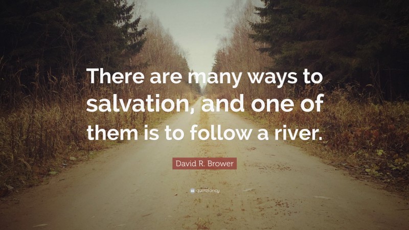 David R. Brower Quote: “There are many ways to salvation, and one of them is to follow a river.”