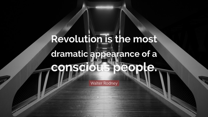 Walter Rodney Quote: “Revolution is the most dramatic appearance of a conscious people.”