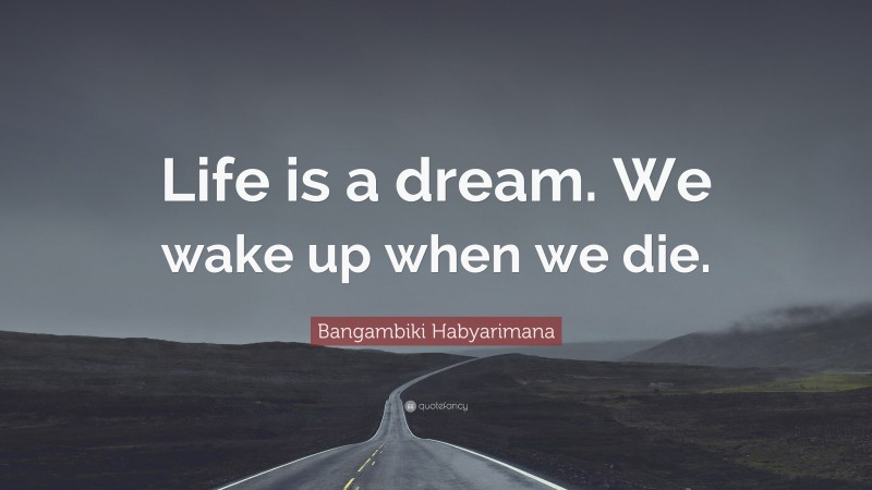 Bangambiki Habyarimana Quote: “Life is a dream. We wake up when we die.”
