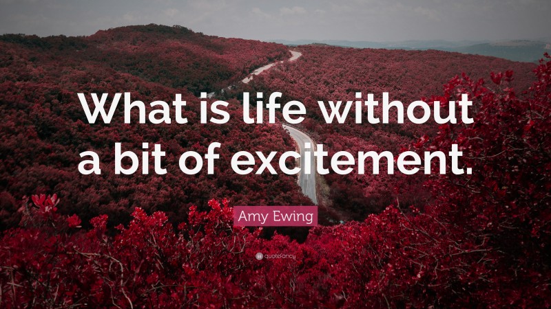 Amy Ewing Quote: “What is life without a bit of excitement.”