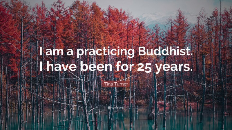 Tina Turner Quote: “I am a practicing Buddhist. I have been for 25 years.”