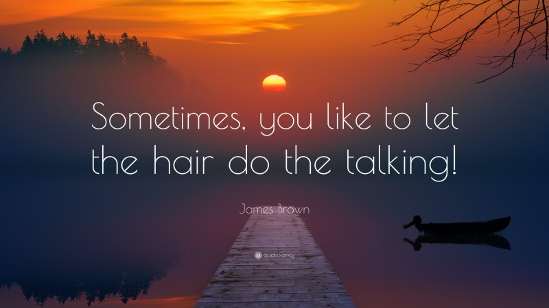 James Brown Quote: “Sometimes, you like to let the hair do the talking!”